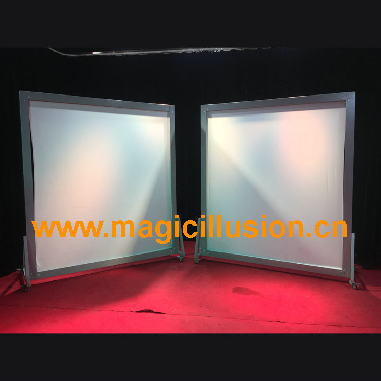 Appearing boby from screen stage magic illusion